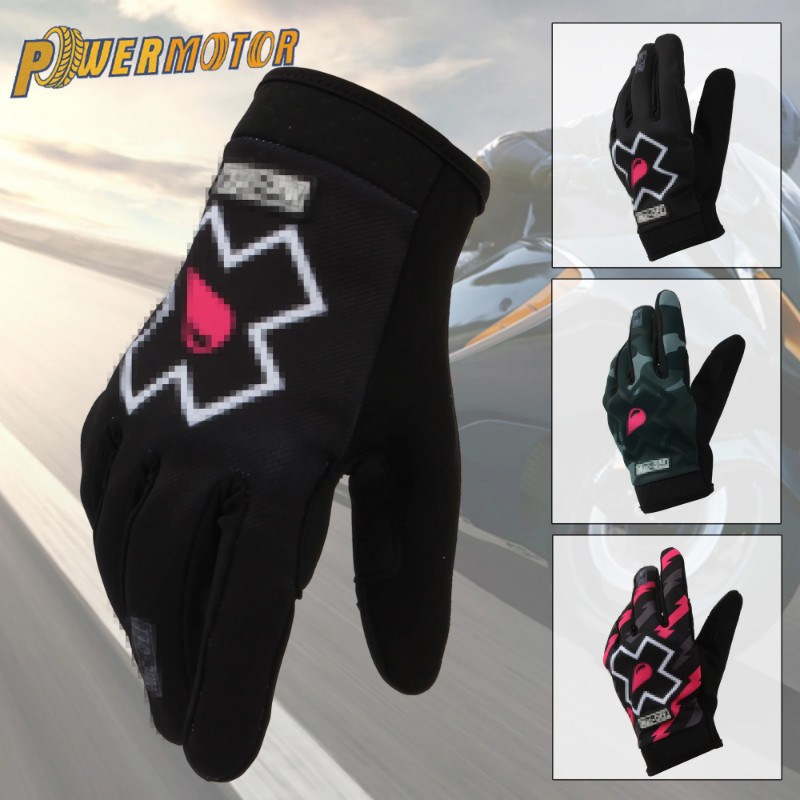 Powermotor Motorcycle Motorbike Breathable Print Racing Gloves Cycling Gloves Motocross Gloves For