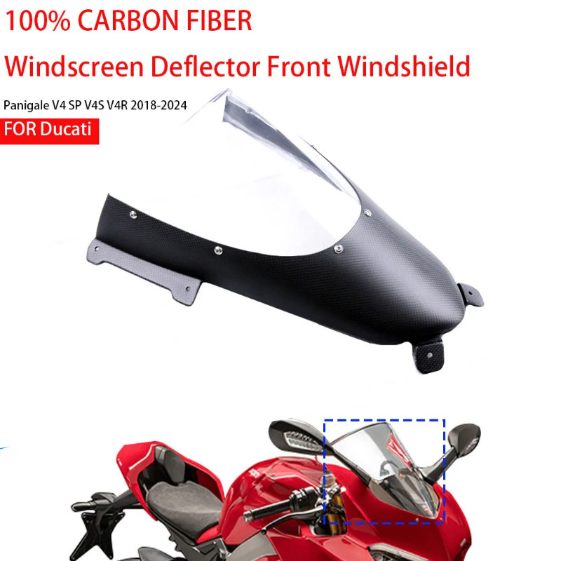For DUCATI Panigale V4 SP V4S V4R 2018-2024 Motorcycles Accessories Windscreen Deflector Carbon Fib
