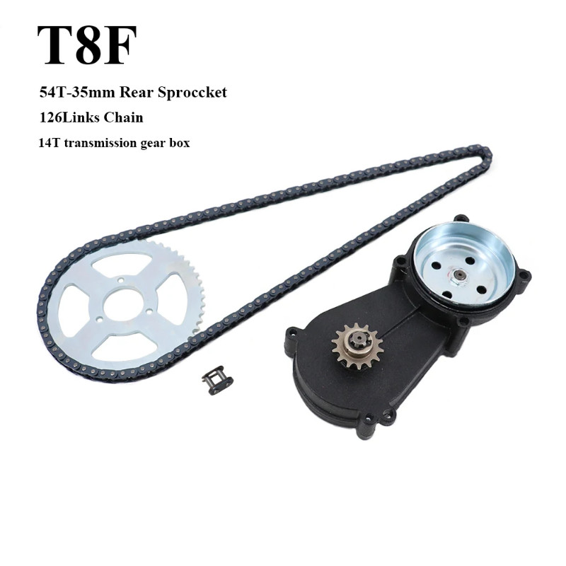 Motorcycle T8F 54T 35mm Rear Chain Sprocket T8F 126 link Chains 14T Transmission Gear Box For 47cc