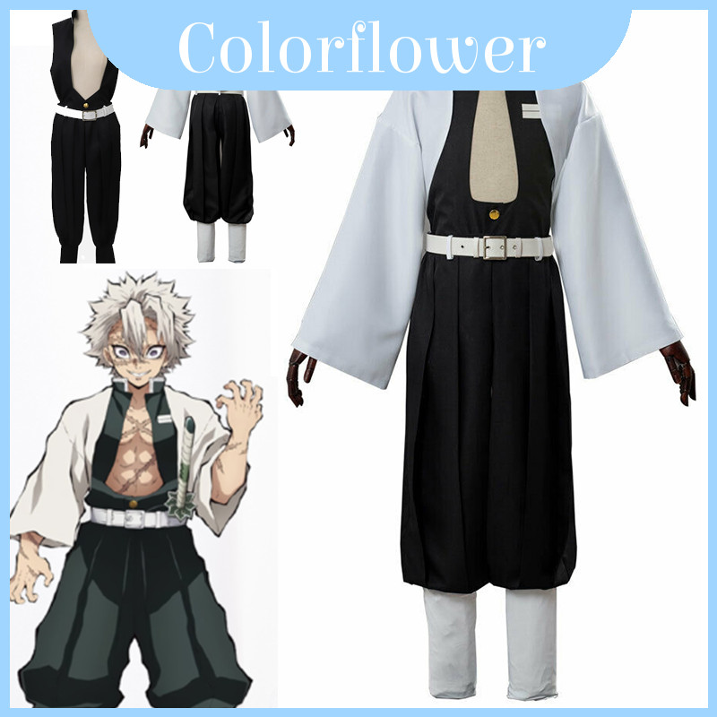 Slayer Demon Kimetsу Cosplay Costume Set แบบฉบับ Sanemi Shinazugawa ทำด้วยพอลิเอสเตอร์