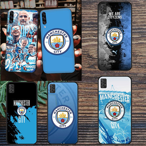 นุ่มสีดํา Samsung Galaxy S7 S7 Edge S8 S8 Plus S9 S9 Plus S10 S10E S25 S25 Ultra Manchester City เคส