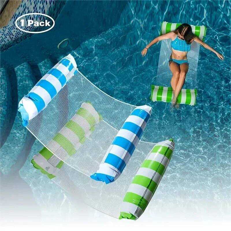 C Foldable Ating Water Mock At Lounger Inflatable Pool Mat Ating Recer Bed Swimming Air Mattress Po