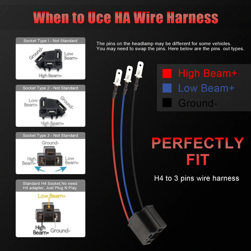 1PCS H6054 7X6inch 5X7 Inch LED Projector Headlight Square Sealed  For Plym Dodge GMC Jeep Cherokee