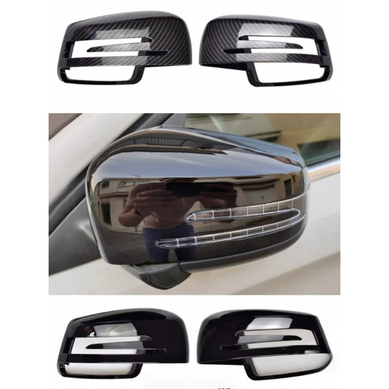 2pcs Replacement Carbon Fiber Pattern Rearview side Mirror cover caps For Mercedes Benz W176 W246 W
