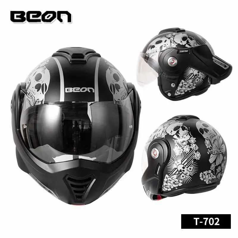 BEON B-702 Flip Up Motorcycle Helmet Open Full face Modular Motorbike helmet Cascos para motos ECE