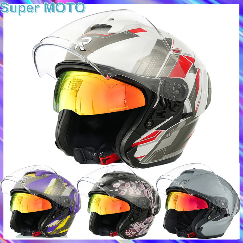 Ryzen Motorcycle Helmet 3/4 Face Helmet Casco De Moto Electric Motobike DOT Capacete Breathable Sco