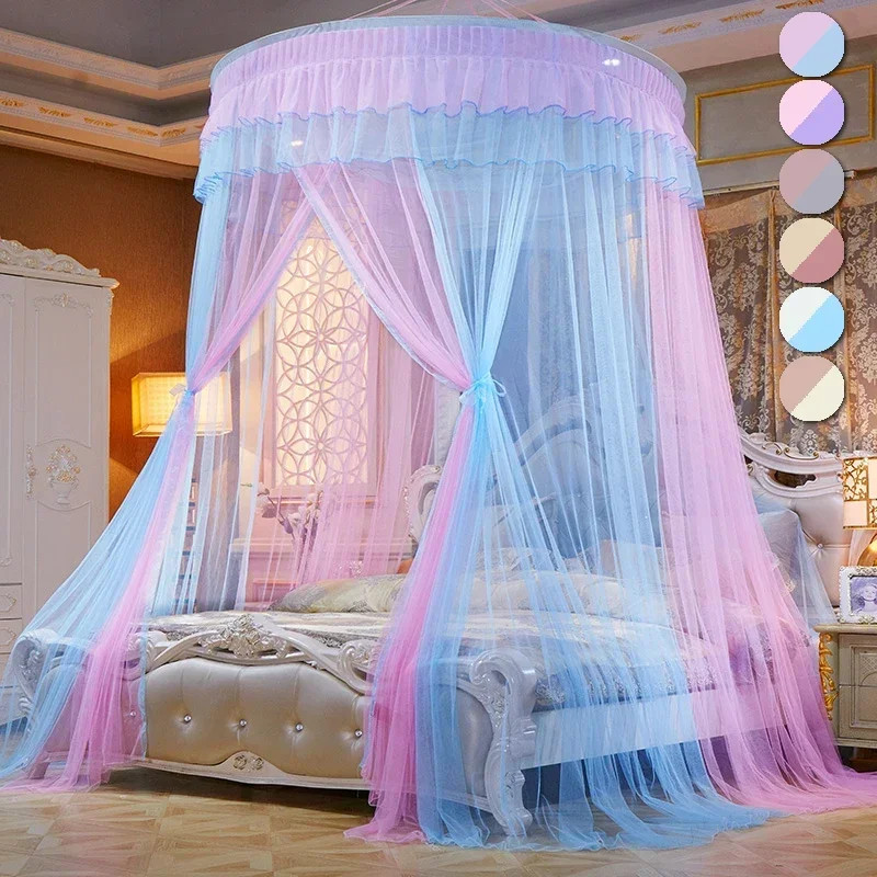 Bed Canopy Double Colors Hung  Mosquito Net Princess Bed Tent Curtain Foldable Canopy On The Bed El