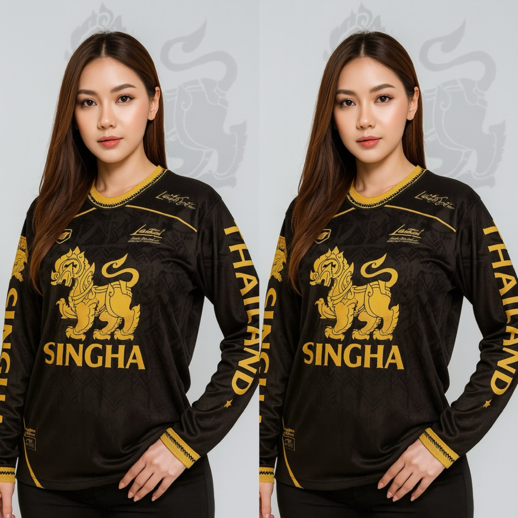 2569 เสื้อกีฬาแขนยาว LP Singha 4 สี Micro Sport ผ้าเหมาะสําหรับทั้งผู้หญิงและผู้ชายเสื้อไทยเสื้อใหม่