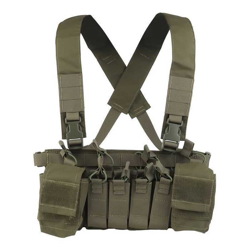 D3CRX Tactical Chest Rig MOLLE Hunting Vest Multi-function Modular Plate Carrier with Quadruple 9mm 