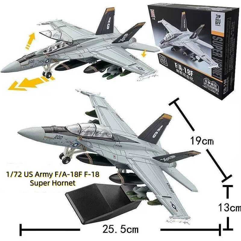 C 1/72 Plane Model US Army F/A-18F F-18 Er Hornet Building Bloc ABS Model Toys For Boy Xmas Gift