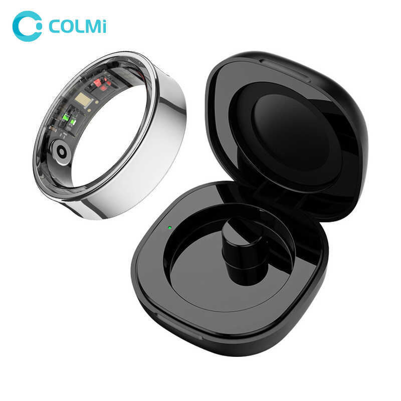 2024 COLMI R09 สมาร์ทแหวนผู้ชายผู้หญิงสไตล์พร้อมกล่องชาร์จ, อุณหภูมิของร่างกายการนอนหลับเพื่อสุขภาพ