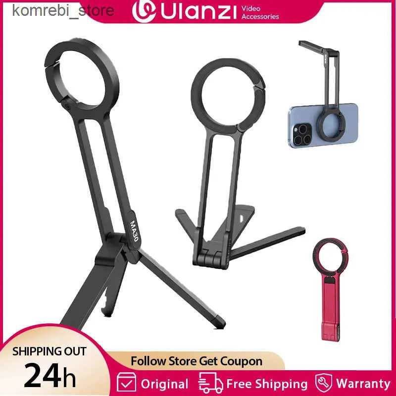Ulanzi MA30 Carabiner-ติดตั้งโทรศัพท์ขาตั้งกล้องสองด้านที่วางโทรศัพท์แม่เหล็กสําหรับวิดีโอI Vlog Liv