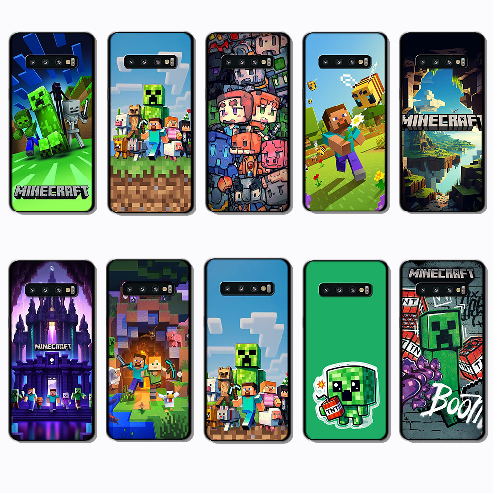 สําหรับ Samsung Galaxy S7 Edge S8 S9 S10 Plus S10E เกม Minecraft เคสโทรศัพท์โปร่งใสนุ่ม