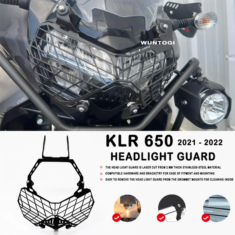 2022 KLR 650 Accessories Headlight Guard For Kawasaki KLR 650 Klr650 2021 2022 Headlight Grille Cov