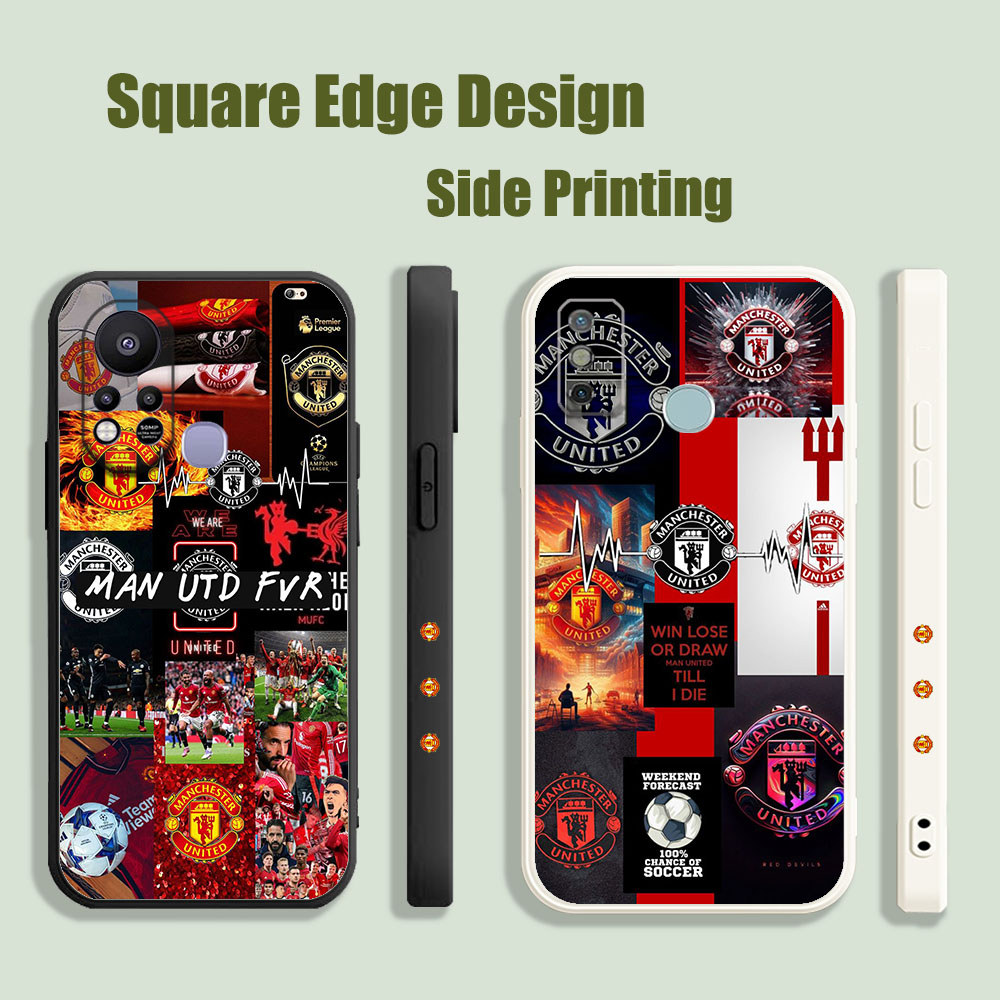 ปลอกสําหรับRealme C30s C30 9i 4G Manchester United Football Clubโลโก้ZDK24 เคสโทรศัพท์สแควร์ขอบ