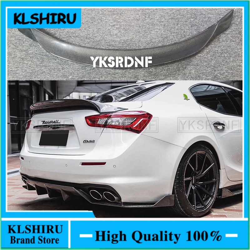 For Maserati Ghibli Carbon Fiber Spoiler M157 Trunk Lid 4-door Sedan 2014 - 2021 Ghibli M157 Rear T