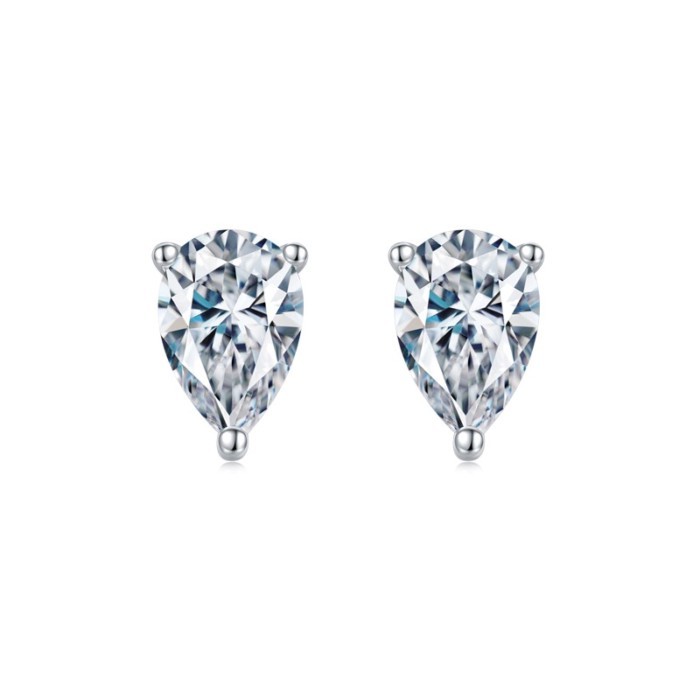 Pear Cut Moissanite ต่างหูเพชรรวม 4.0ct ต่างหูผู้ชาย Moissanite Diamond จริงสําหรับผู้หญิง