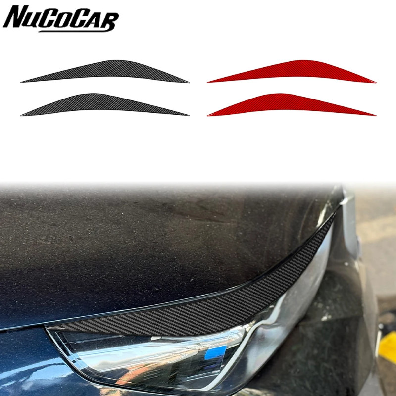 For BMW 5 Series i5 G60 G68 2024 2025 Carbon Fiber Headlamps Eyebrow Panel Cover Car Accessories Ex