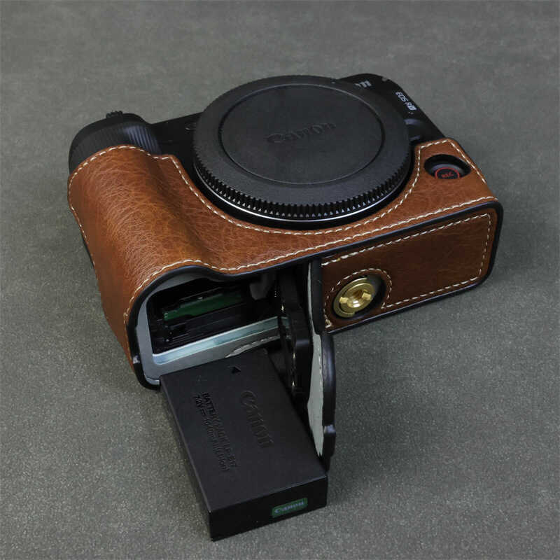 เหมาะสําหรับกระเป๋ากล้อง Canon eos r50v r50v เคสหนังป้องกัน r50v ครึ่งฝาครอบฐาน Shell