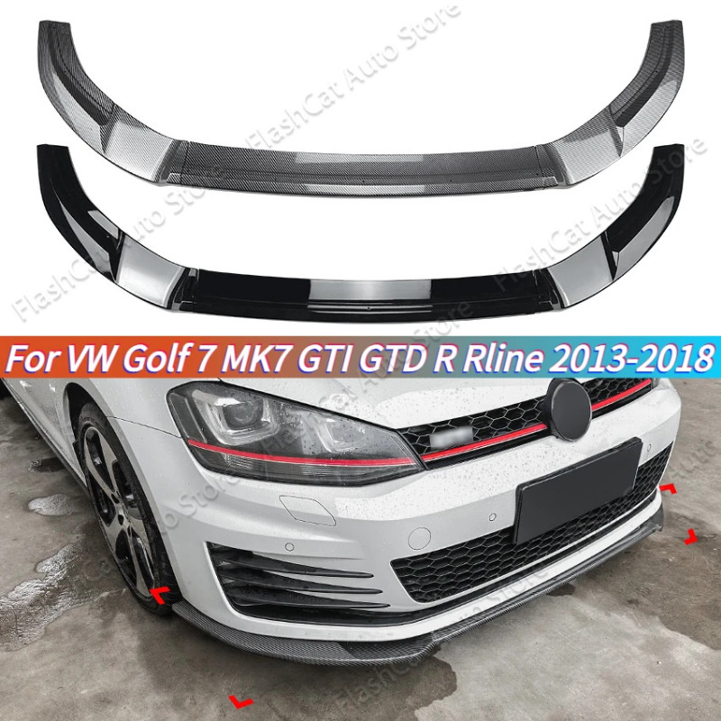 MK7 Car Front Bumper Lip Lower Splitter Diffuser Body Kit Spoiler Trim For Volkswagen Golf 7 MK7 GT