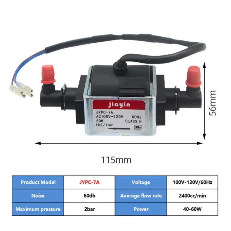 110V JYPC-7A 2400cc/min Jiayin Electromagnetic Pump Steam Iron Water Tank Pump Mop Coffee Machine A