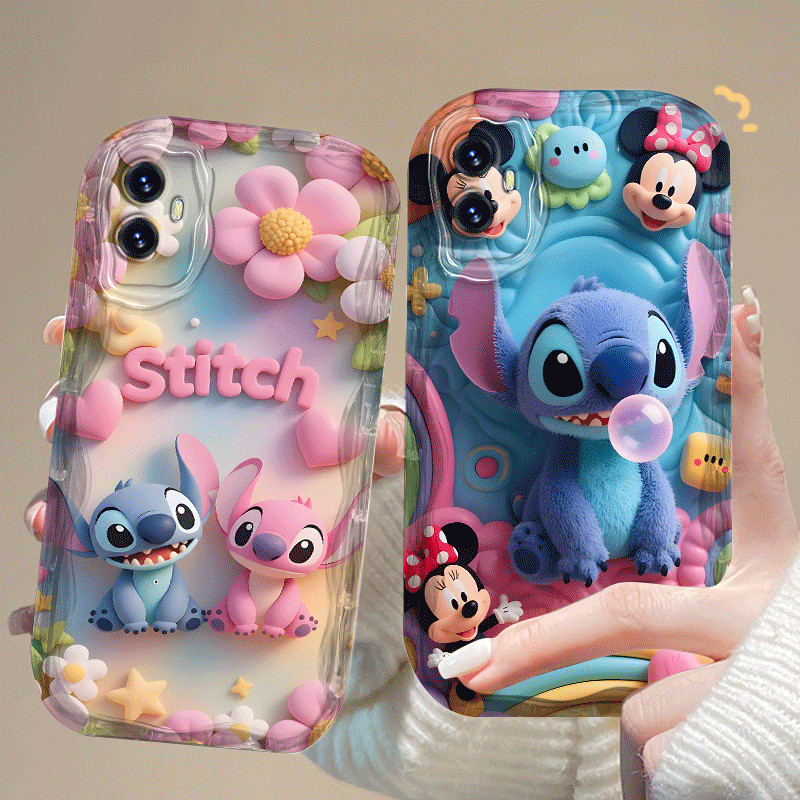 ปลอกสําหรับ VIVO T1 5G SNAPDRAGON 778G แฟชั่นหรูหราน่ารัก Stitch การ์ตูน 2D ซิลิโคนอ่อนนุ่ม TPU กันก
