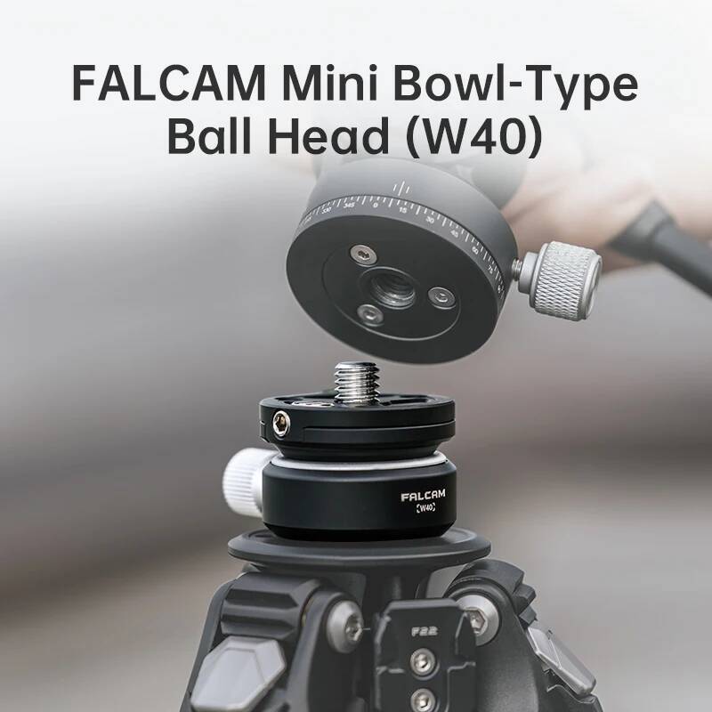 FALCAM W40 Ballhead Mini Bowl-Type Aluminium Alloy 360°การปรับระดับสําหรับ Treeroot Professional กล้