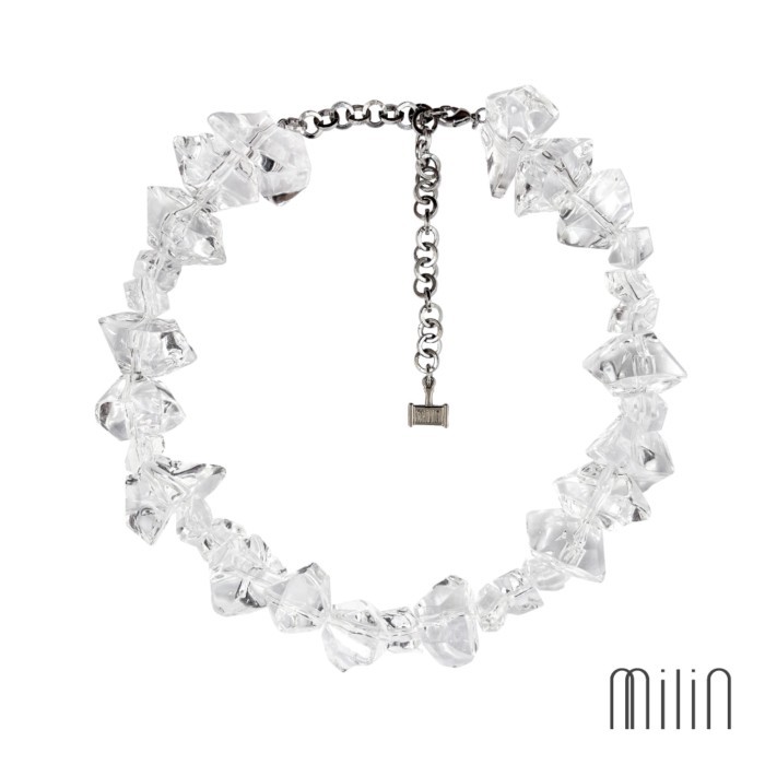 [MILIN] Icy Mermaid Multi-size clear crystals ice shape necklace สร้อยคอคริสตัลพลาสติกใสรูปน้ำแข็งเ