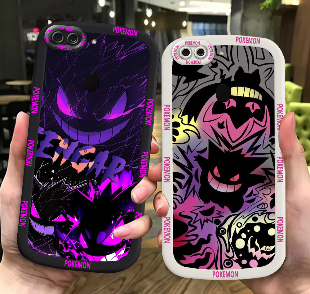 G21 Pokemon Gengar ขาวดำเคสโทรศัพท์หรับ OPPO A12E A12S A7 A11K A12 A5S ปก