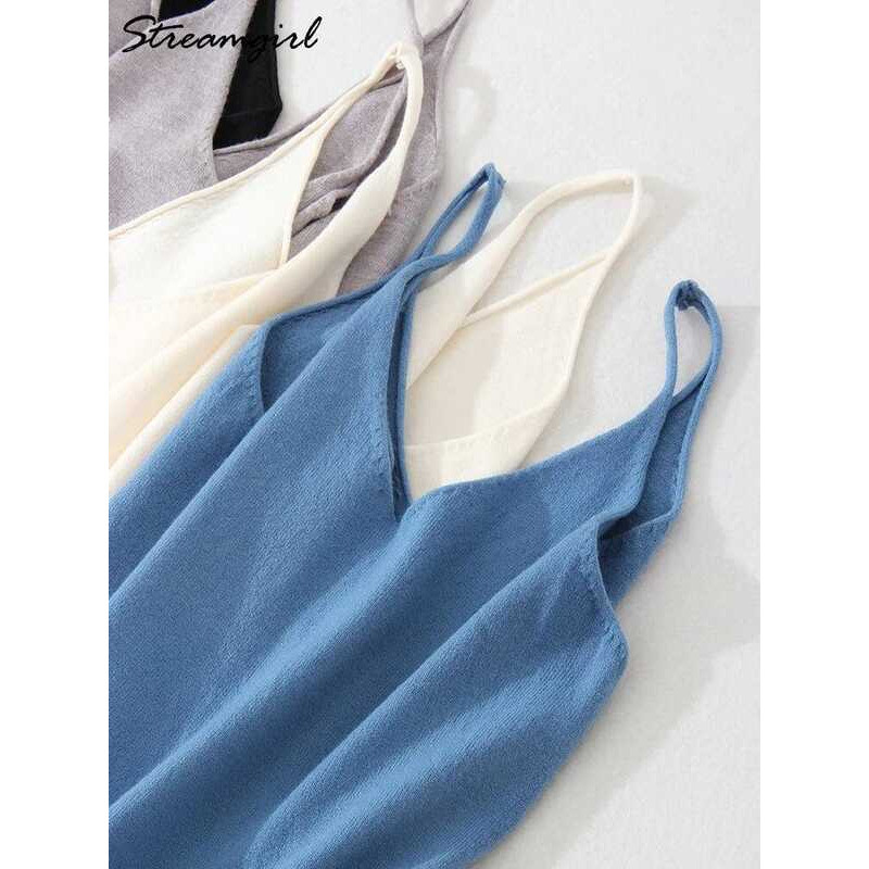 C Women Knitted Top Straps Basic Summer Tank Tops For Women 2023 Camisoles T Shirts Women Tops Summ