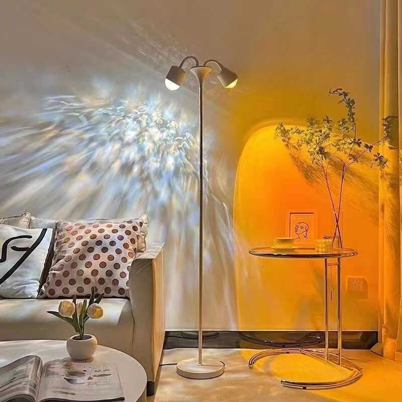 ระลอกน้ํา Ambient Light Double-Headed Sunset Light ชั้นห้องนั่งเล่นพื้นหลัง Sunset Sunset Light DC