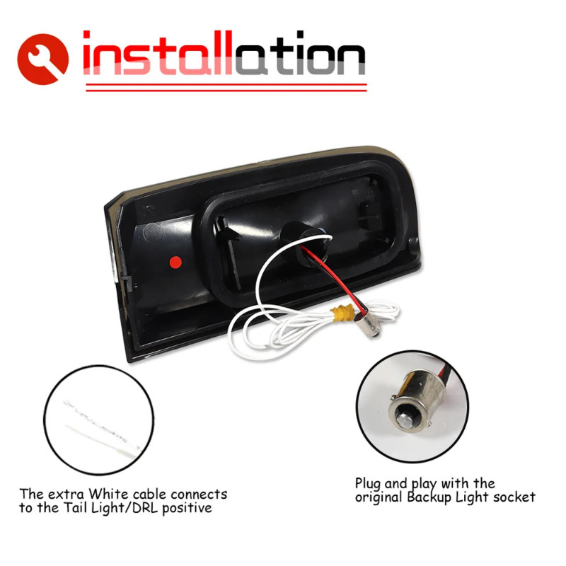 For Land Rover Range Rover L322 2003-2012 White LED Tailgate Backup Reverse Lights & Red Tail/Brake