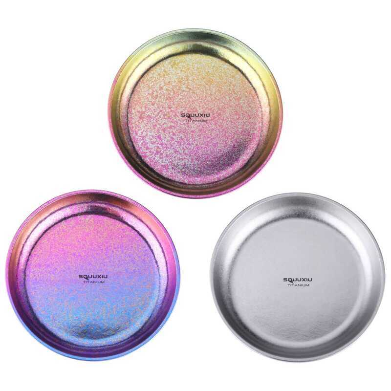C Titanium Camping Plate Pure Ti Salad Plate Durable Lightweight 800Ml Capacity Outdoor BBQ Plate P
