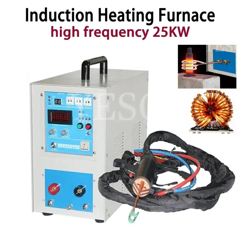 30-100KHz 25KW High Frequency Induction Heater Furnace 0.2MPA ZVS 380V Induction Heater Silver Gold