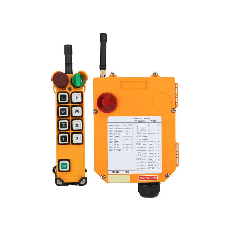 F24-8D / F24-8S Portable Wireless Industrial Remote Control 1 / 2-Speed Button 8 Buttons With 1 Tra