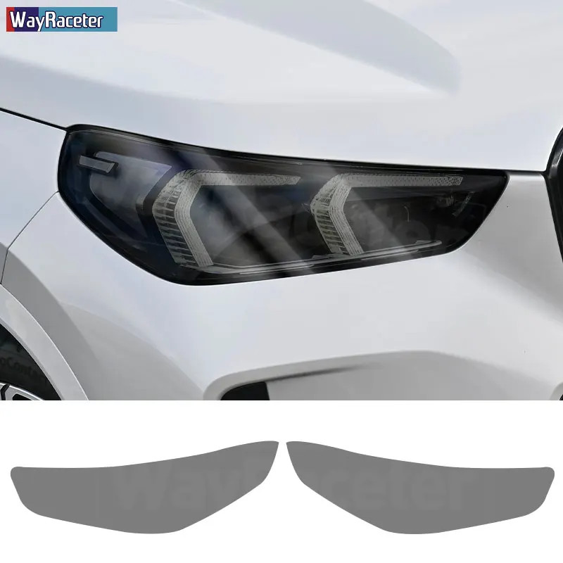 2 Pcs Car Headlight Protective Film Transparent Smoke Black TPU Sticker For BMW X1 U11 U12 iX1 2022