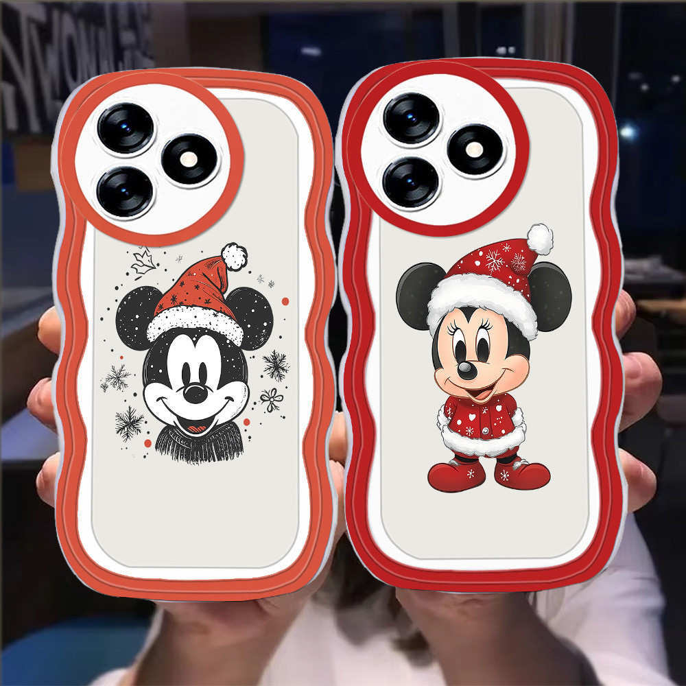 S-39 คริสต์มาส Mickey สําหรับ Tecno Pova 6 Neo 2 Spark 20 10 20C Plus Pro 5G TPU โปร่งใส