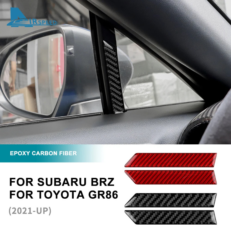 Real Soft Carbon Fiber Sticker For Subaru BRZ Toyota GR86 2021 2022 2023 2024 RHD LHD Car Window De