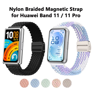 【สาย+เคส】สายไนลอนสำหรับ Huawei Band 11/11Pro สายรัดนาฬิกาแม่เหล็ก +PC กรณีปกป้องหน้าจอสำหรับ Huawei Band 11/11Proสายเคเบ