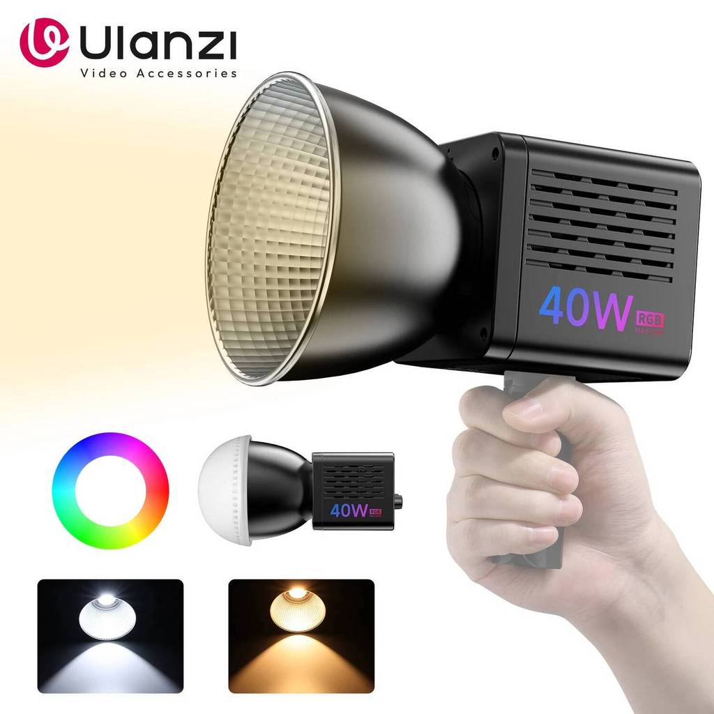 40W RGB COB Video Light 3400mAh 2500K-6500K สําหรับ Live Streaming Home Studio Commercial กล้องการถ่
