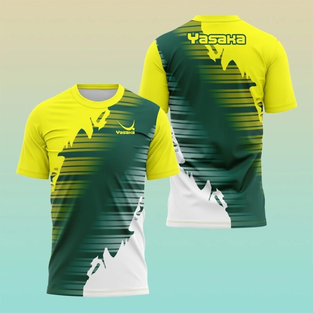 Yasaka เสื้อยืดปิงปอง Quick-Drying Jersey Slim Fit Fitness เสื้อแขนสั้นกีฬา Breathable Unisex Full T