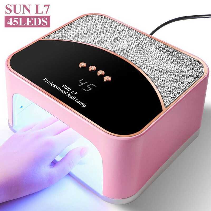 C Limegirl LED Lamp For Nails Quick Drying Gel Nail Polish Resin 4 Timer Diamonds Design 45Led Mani