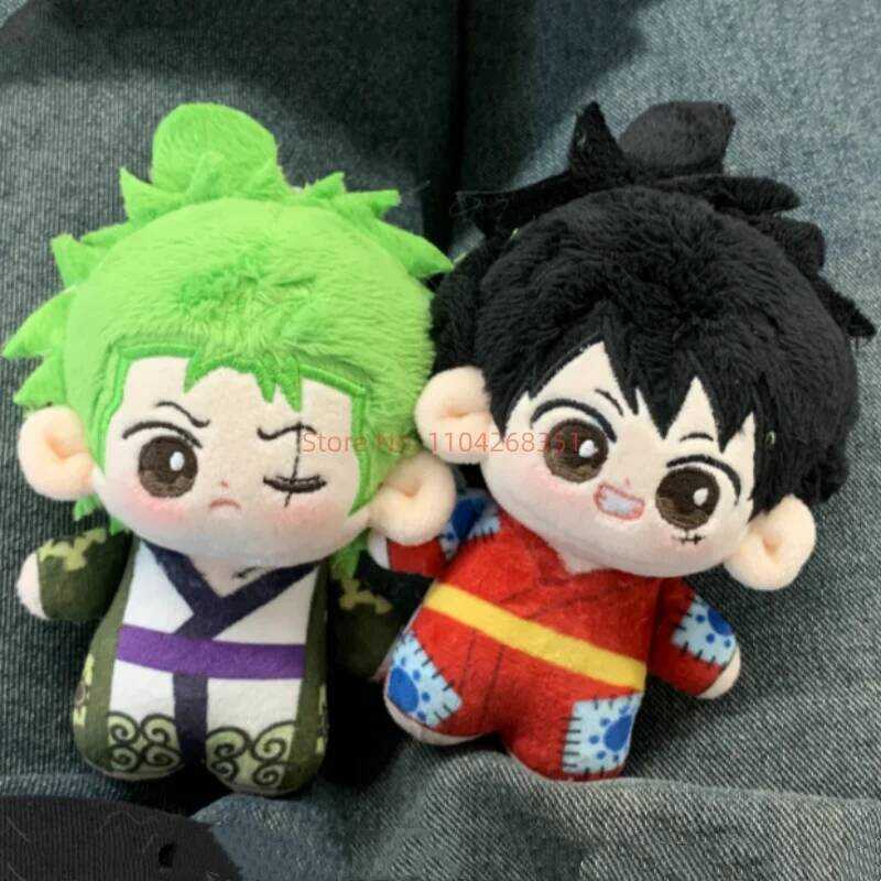 C One Piece Anime Cotton Doll Luffy Zoro 10Cm Cute Plush Keychain Pendant Doll Anime Figure Mdoel D