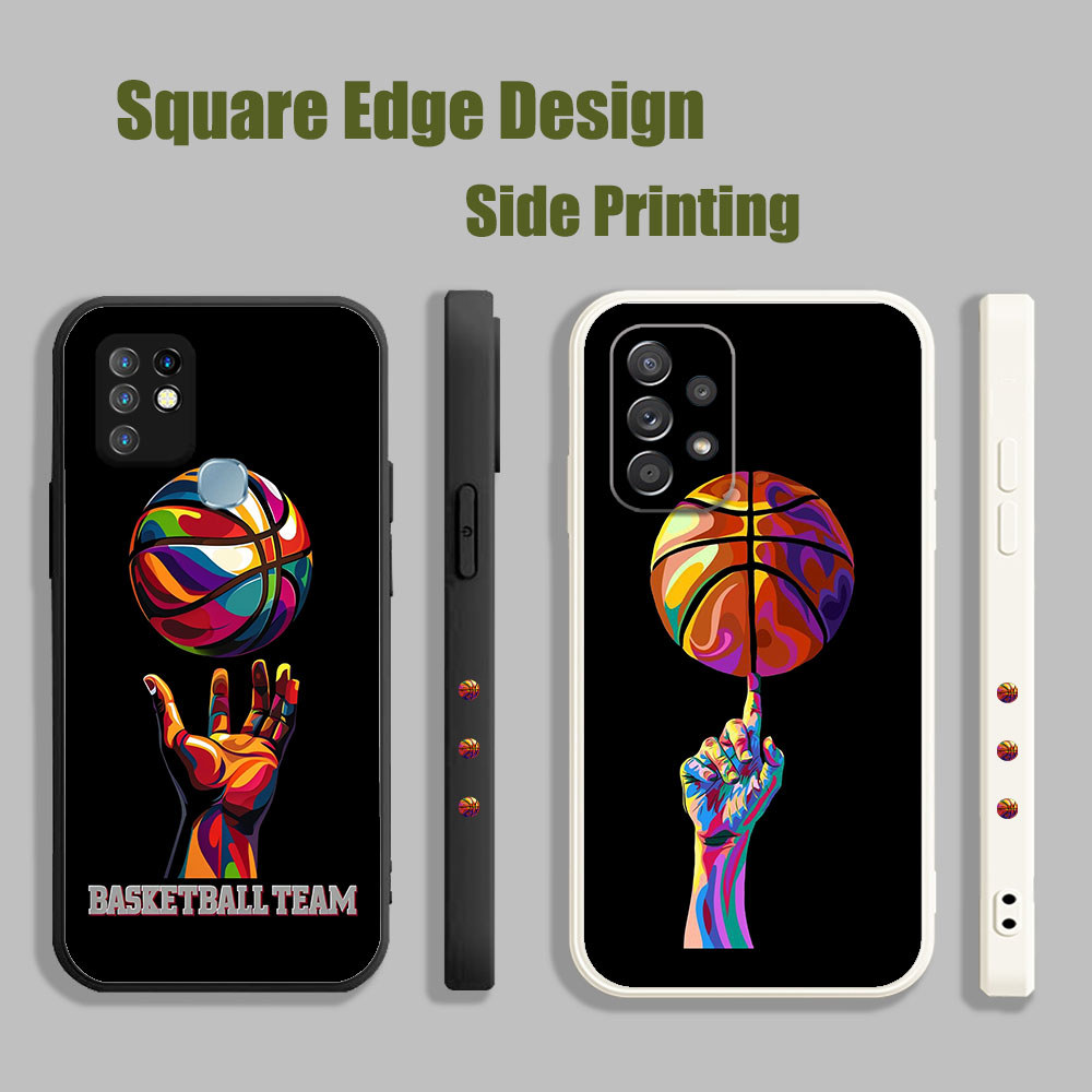 ปลอกสําหรับ Vivo Y91/Y93/Y91i/Y95 Y91C Y15A Y15S Y53 V11i Z3i S1 V21e Y76 บาสเกตบอลใน Pop Art โปสเตอ