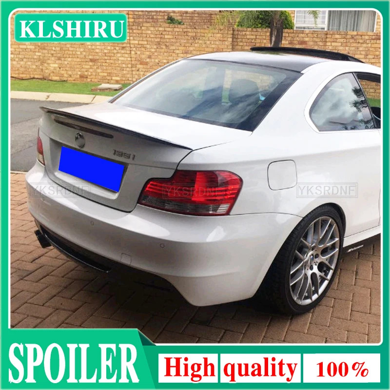 Gloss Black & Carbon-Printing ABS Rear Spoiler Car Wing for BMW 1 Series 2-Door Coupe E82 E88 1M 20