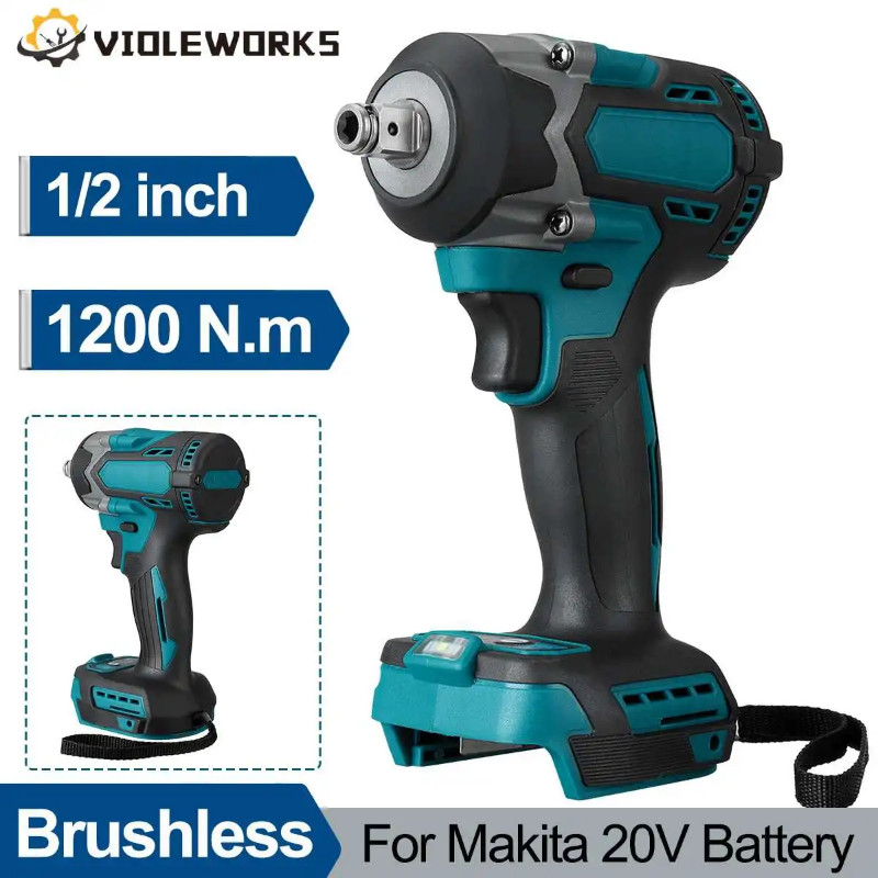 Brushless Electric Impact Wrench 1200N.m Torque 1/2 Inch Cordless Wrench Electric Screwdriver for M