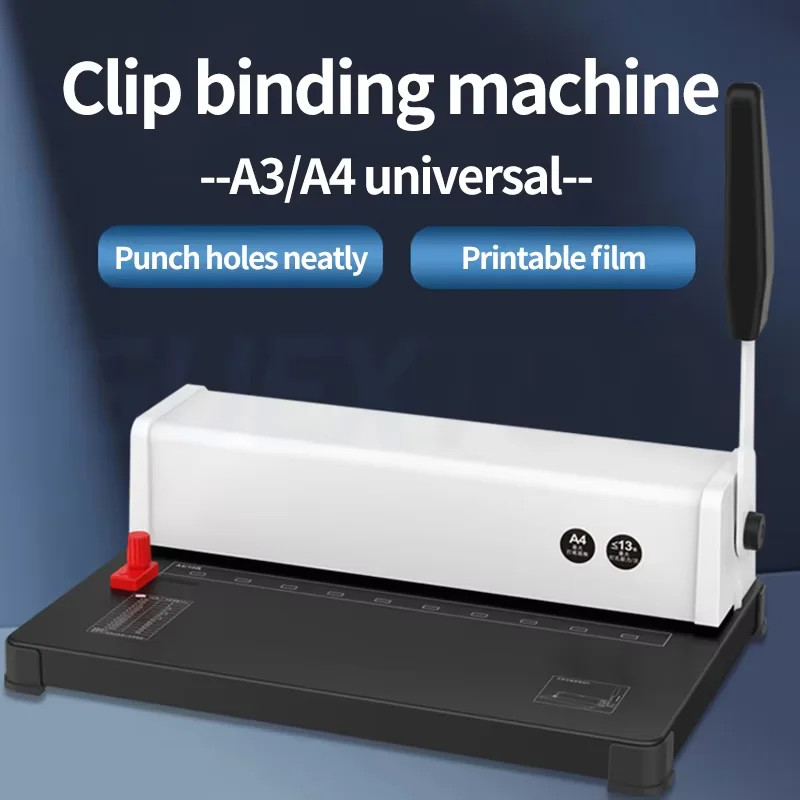 Comb Binding Machine Manual Book Maker 21-Holes Binding Punch Binder Cementing Machine A3/A4 Docume