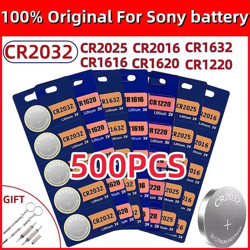 ชิ้น 500 สำหรับแบตเตอรี่นาฬิกา Sony Cr2032 Cr2025 Cr1616 Cr1620 Cr1220 Cr Cr1632 แบตเตอรี่เซลล์ปุ่ม