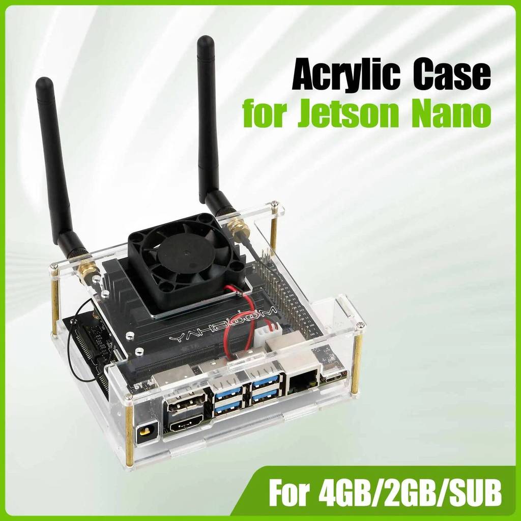 Jetson Nano Developer Kit อะคริลิคโปร่งใสความร้อนพัดลมป้องกันอิเล็กทรอนิกส์สําหรับ Jetson Nano 4GB/B