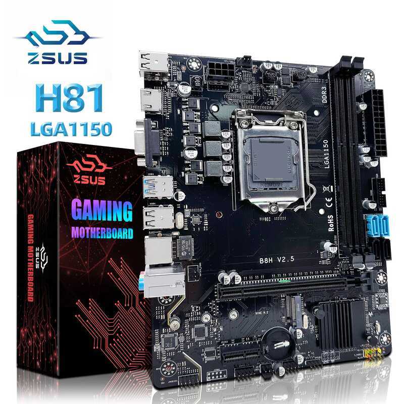 ZSUS H81 Motherboard LGA 115 Motherboard Support Base Pentium Celero Core i3 i5 i7 4th processor DDR